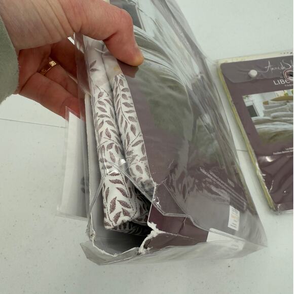 NWT Mimosa By Anne De Solene Floral QUEEN Duvet & Sham Set Percale Cotton - Picture 9 of 12